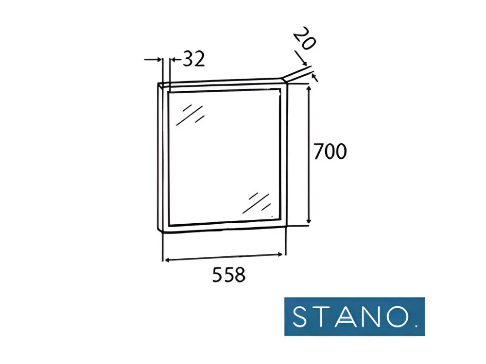 Miroir rectangulaire NEO 56x70cm avec cadre noir mat