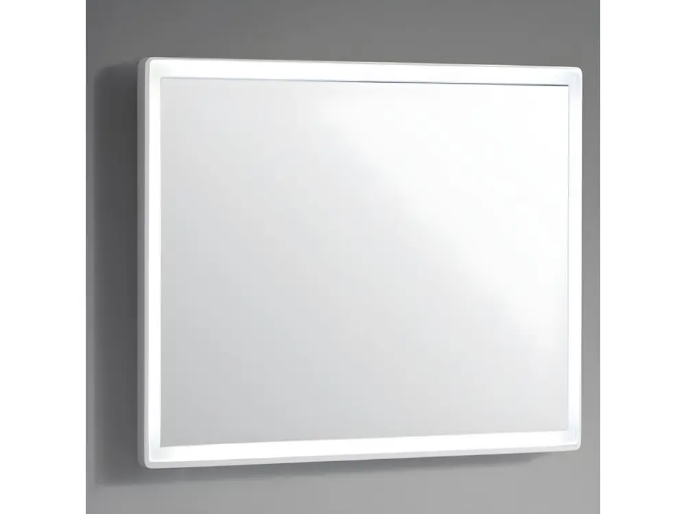 Miroir LED 100 cm finition blanc