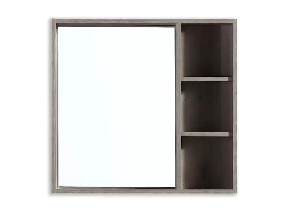 Miroir avec rangement 80 cm chêne gris Aquanoma