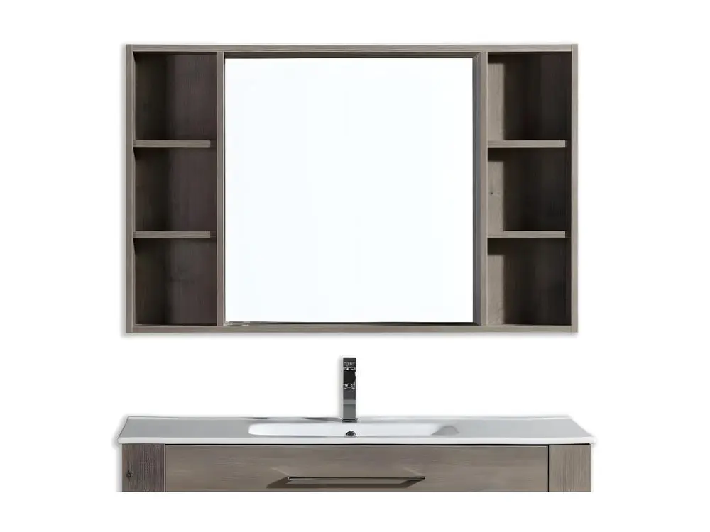 Miroir avec rangement 120 cm chêne gris Aquanoma