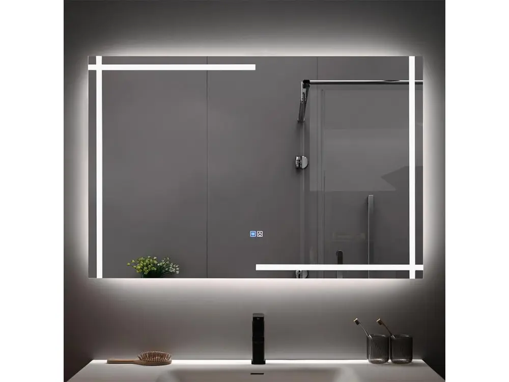 Miroir salle de bain LED 110x60cm anti buée et LED 3 couleurs LB-4693