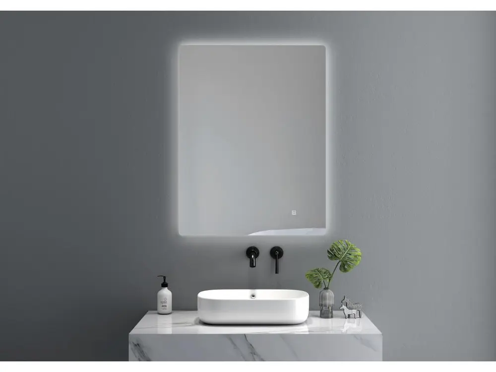 LuxuryBain- Miroir de salle de bain LED 50x70cm à luminosité variable- LB-85070-50-70