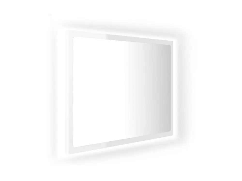 Miroir à LED de bain Blanc brillant 60x8,5x37