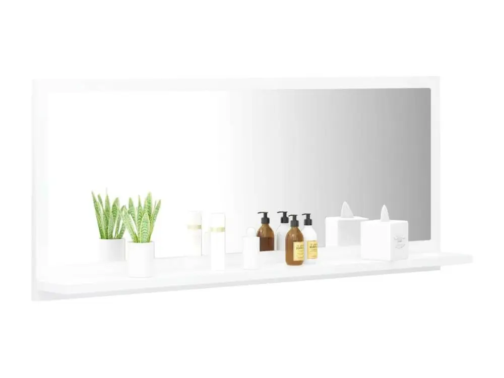 Miroir de salle de bain Blanc brillant 90x10,5x37