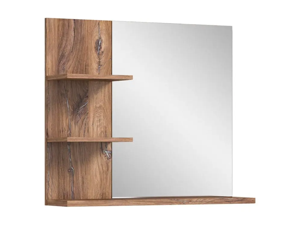 Ramon miroir de salle de bain 80cm 3 tablettes gris,chêne décor.