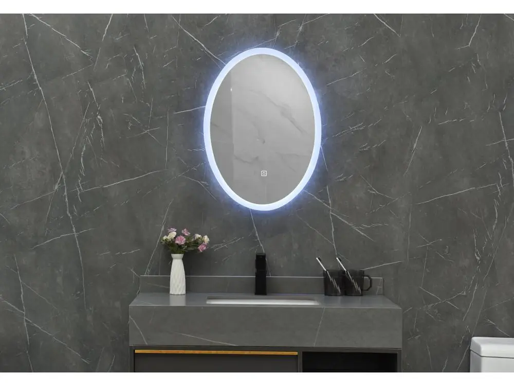 LuxuryBain- Miroir de salle de bain LED à luminosité variable 60x80cm oval