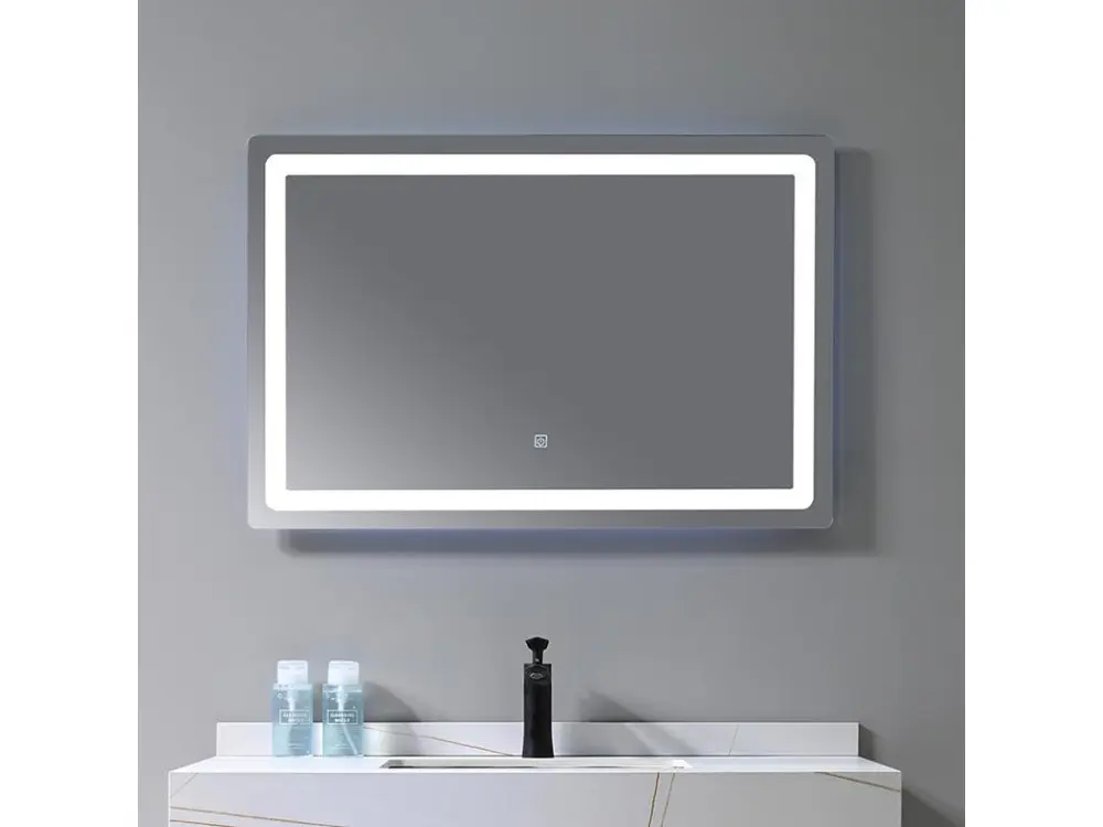 LuxuryBain- Miroir de salle de bain LED à luminosité variable rectangulaire 90x60