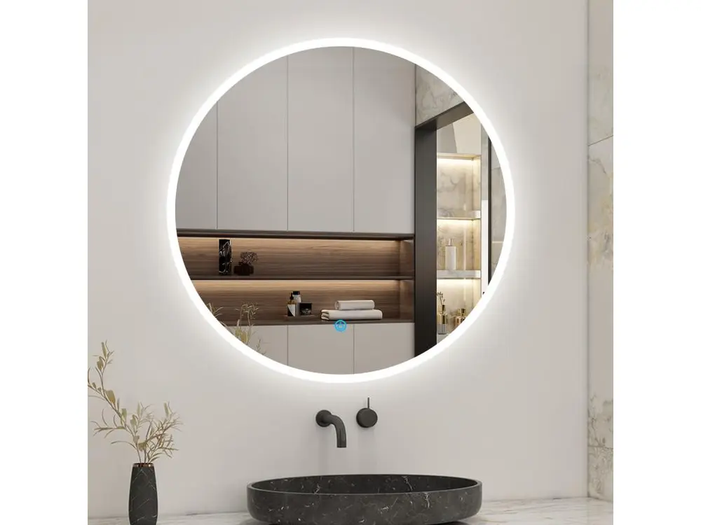 Miroir de salle de bain lumineux rond à Leds- D. 70 cm