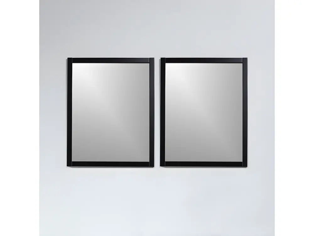 Pack de 2 miroirs rectangulaires NEO 56x70cm avec cadre noir mat