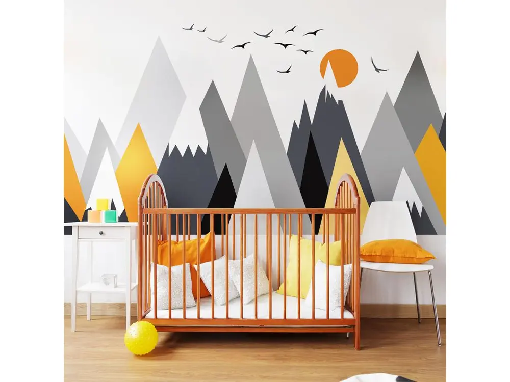 Stickers enfant montagnes scandinaves alaska 80 x 120 cm