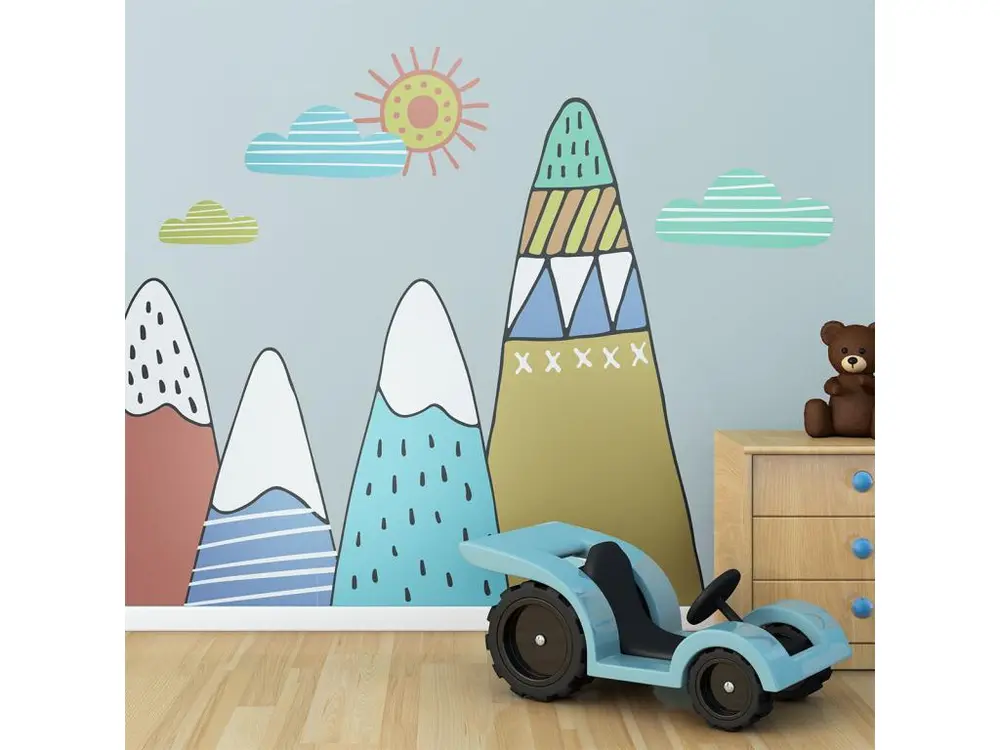 Stickers enfant montagnes scandinaves daliborka 50 x 75 cm