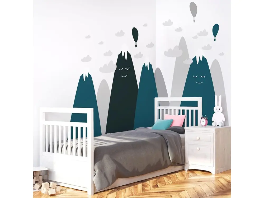 Stickers enfant montagnes scandinaves jaminka 70 x 105 cm