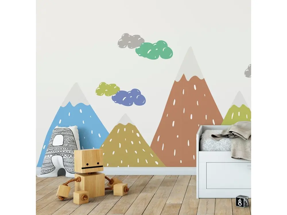 Stickers enfant montagnes scandinaves dipaka 80 x 120 cm