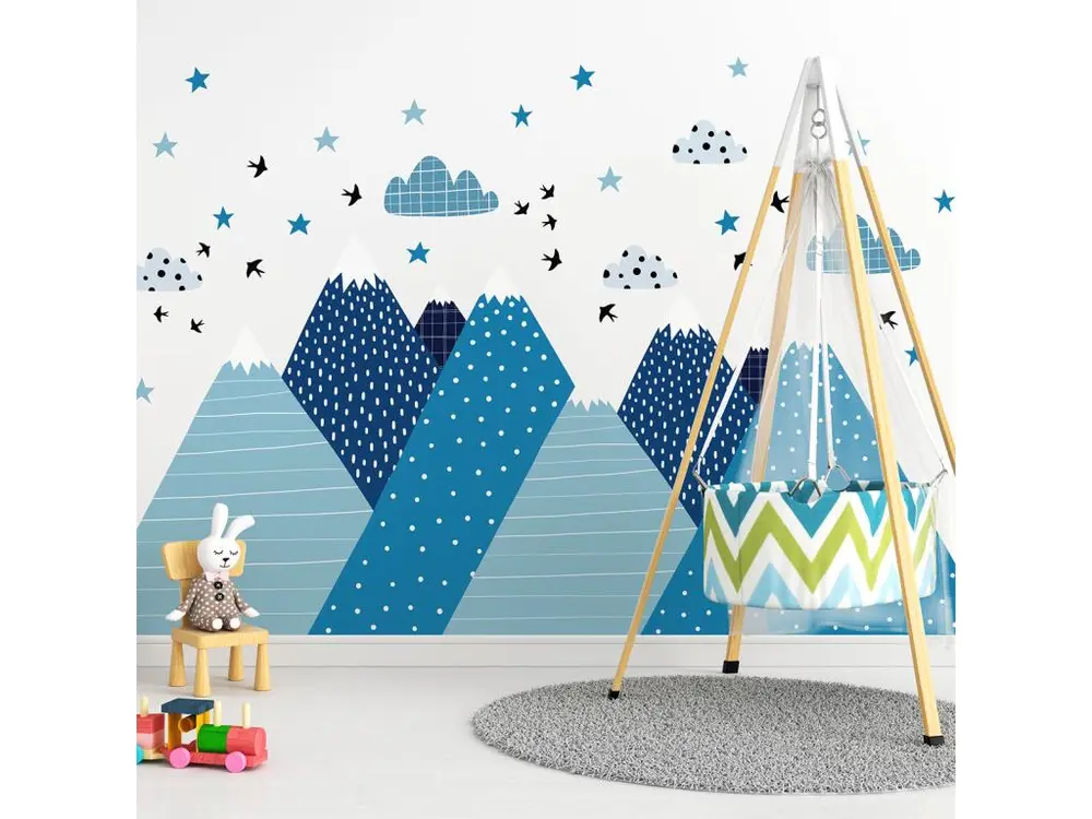 Stickers enfant montagnes scandinaves pierka 100 x 150 cm