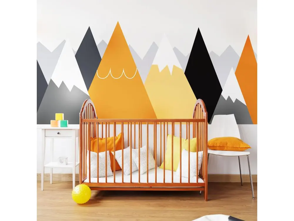 Stickers muraux enfants - Décoration chambre bébé - Autocollant Sticker mural géant enfant montagnes scandinaves LICAKA - 50x75cm