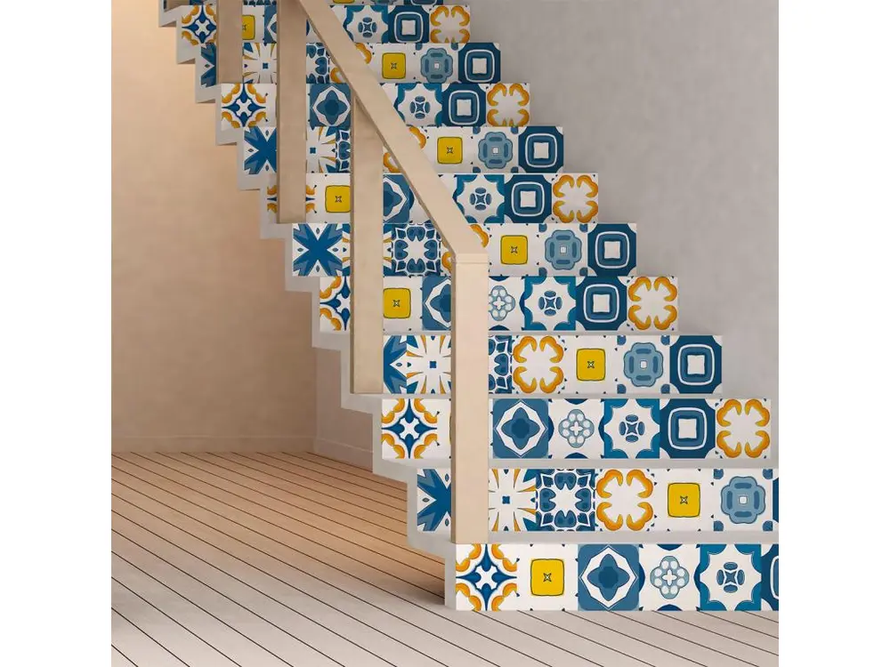 Stickers adhésifs escalier carrelages contremarche - VIDINA - 35x122.5cm