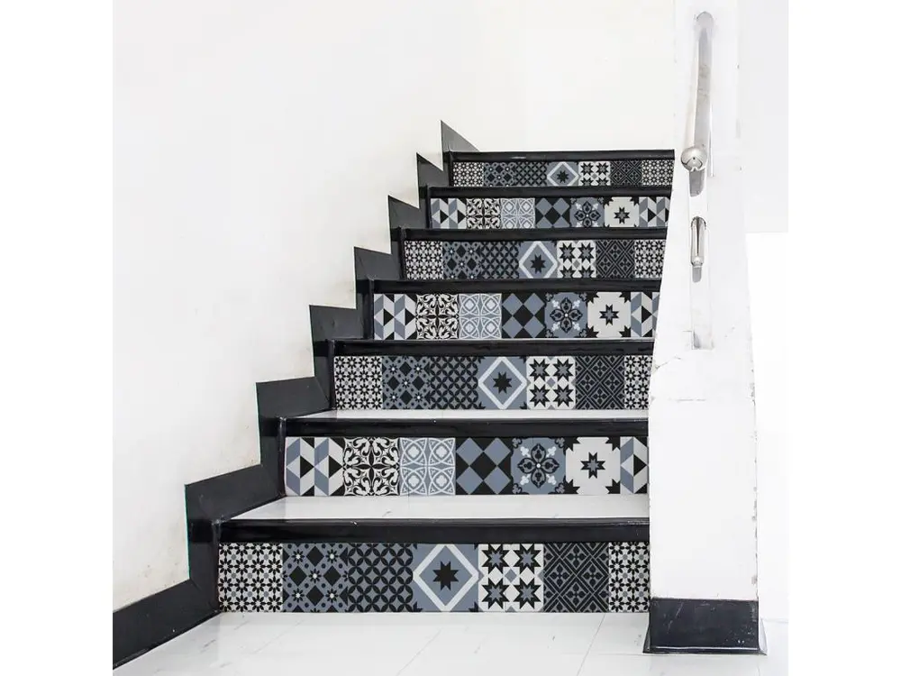 Stickers adhésifs escalier carrelages contremarche - ZOLA - 37x129.5cm