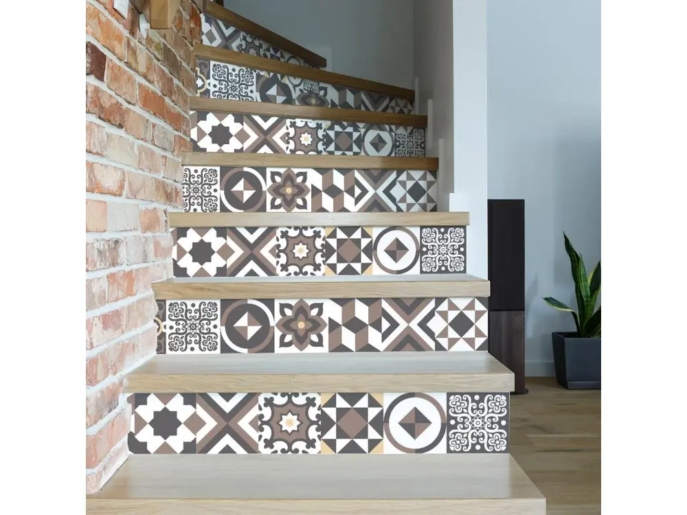 Stickers adhésifs escalier carrelages contremarche - MARIONO - 34x119cm