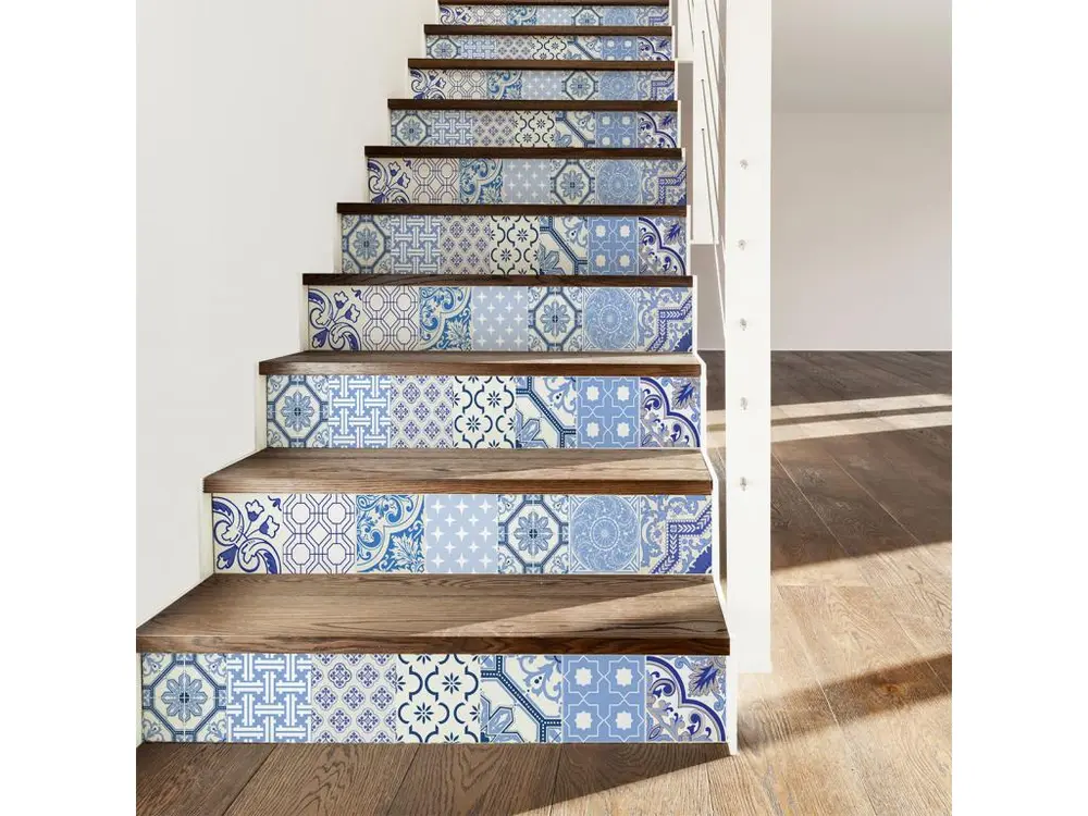 Stickers adhésifs escalier carrelages contremarche - URSULINA - 37x129.5cm