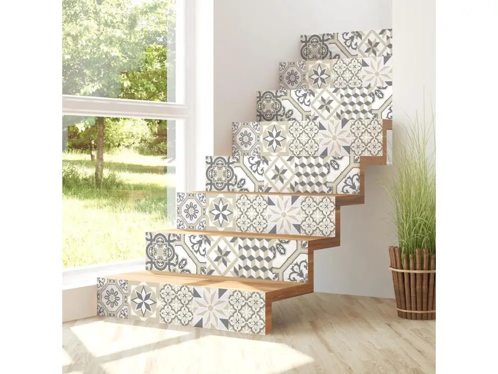 Stickers adhésifs escalier carrelages contremarche - MARIALLA - 31x108.5cm