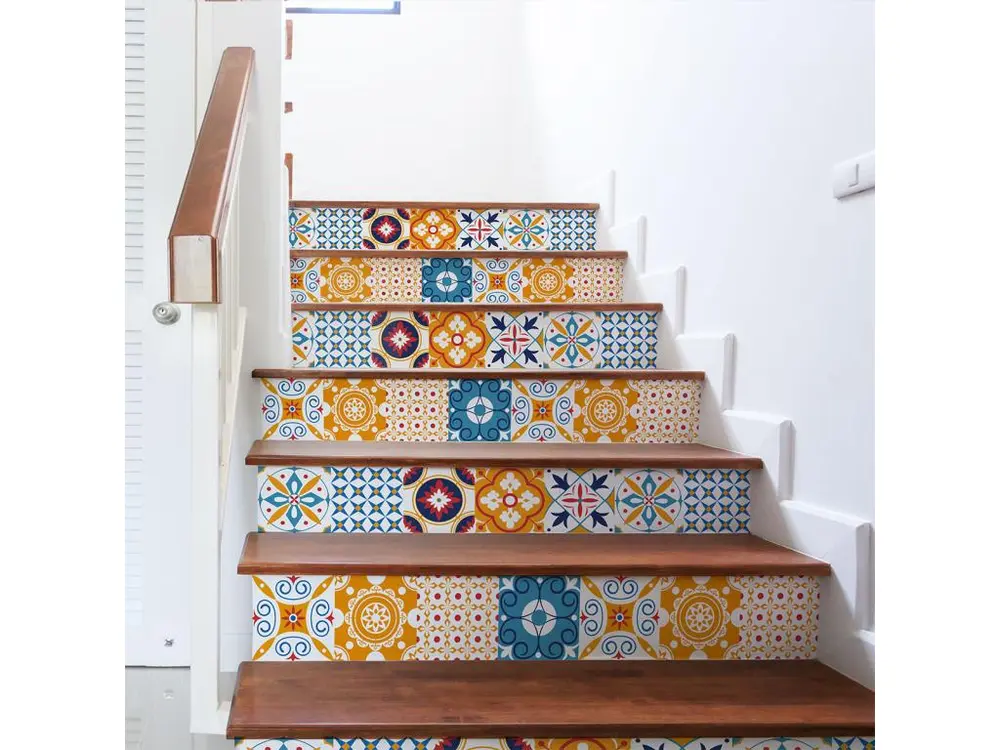 Stickers adhésifs escalier carrelages contremarche - SABRINA - 38x133cm