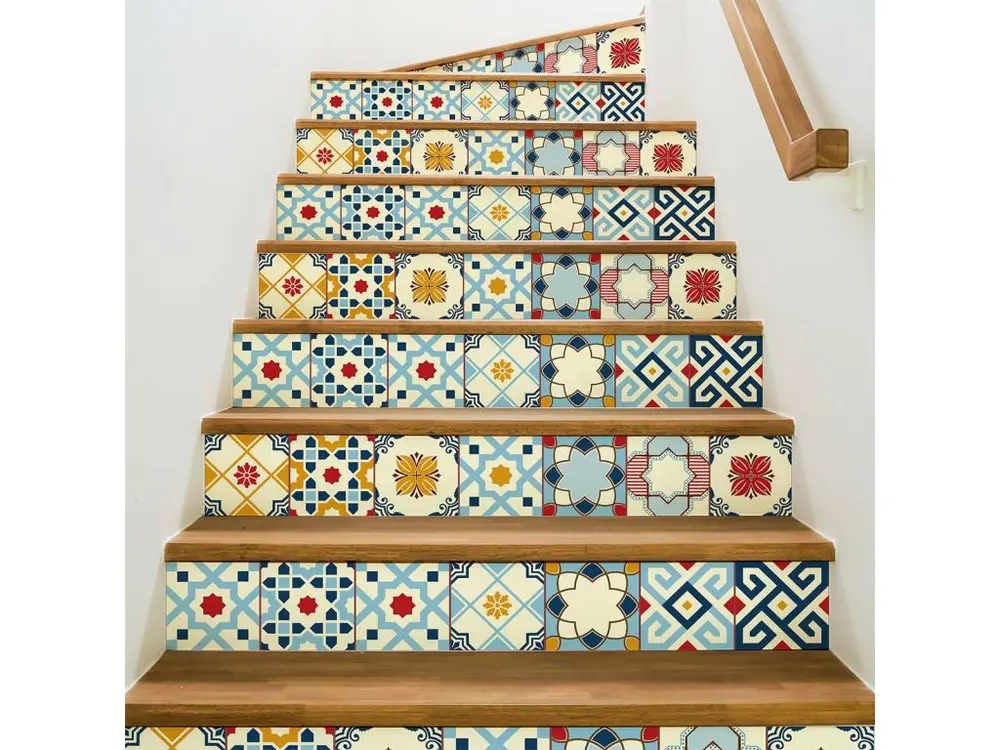 Stickers adhésifs escalier carrelages contremarche - PRISSILINA - 36x126cm