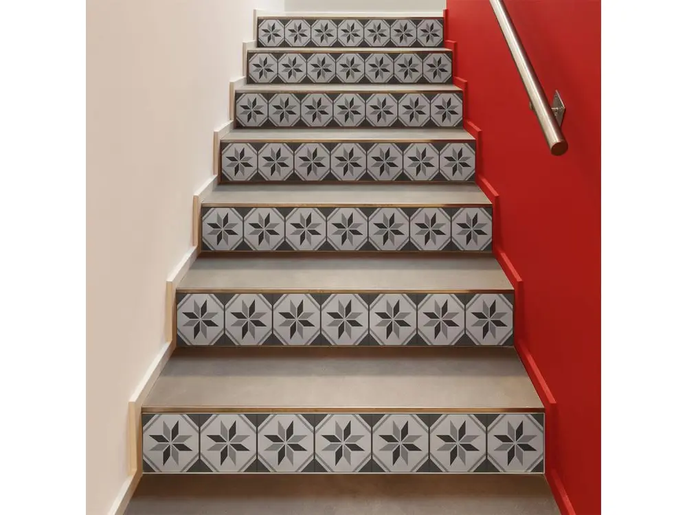 Stickers adhésifs escalier carrelages contremarche - CIRANO - 35x122.5cm