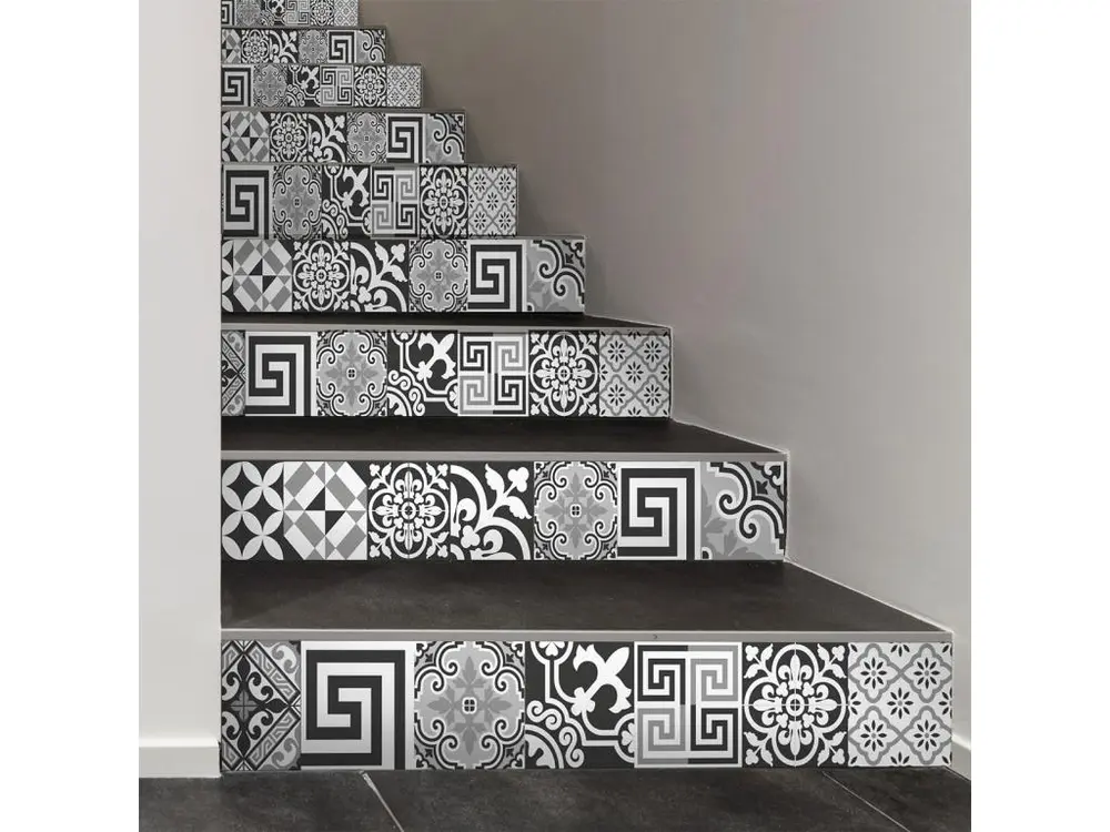 Stickers adhésifs escalier carrelages contremarche - MELANIA - 26x90cm