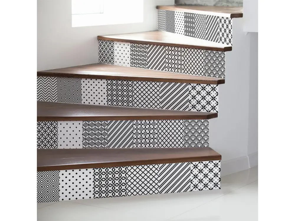 Stickers adhésifs escalier carrelages contremarche - SVEIN - 41x143.5cm