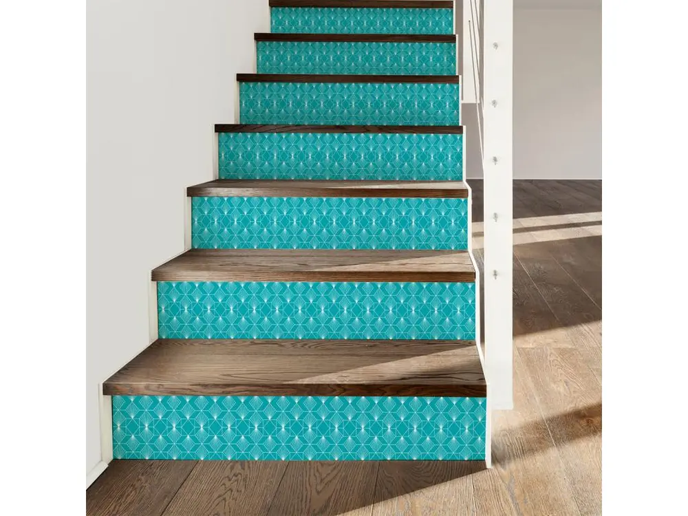 Stickers adhésifs escalier carrelages contremarche - CHRISTER - 31x108.5cm