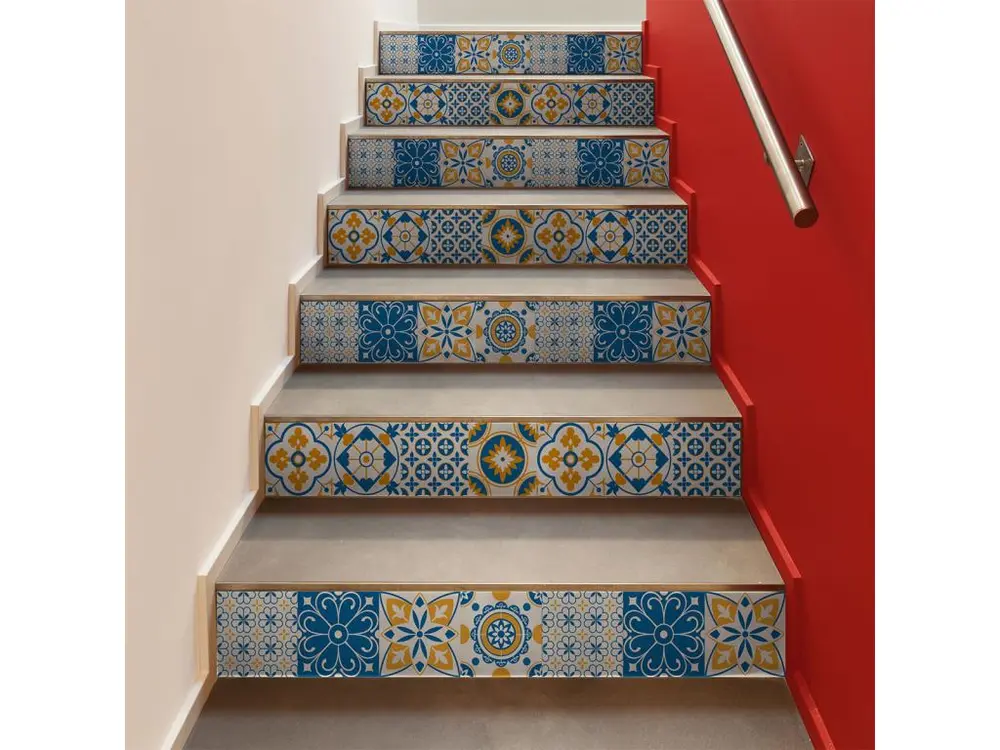 Stickers adhésifs escalier carrelages contremarche - LUISINO - 41x143.5cm