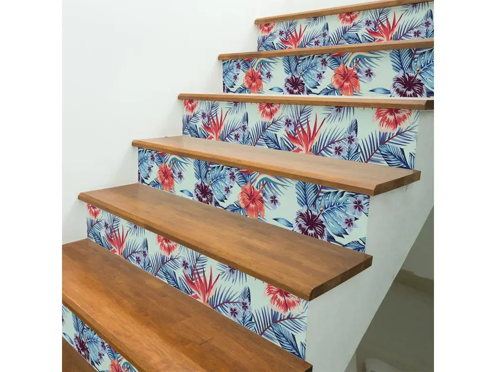 Stickers adhésifs escalier carrelages contremarche - TROPICAL NATAL - 30x105cm