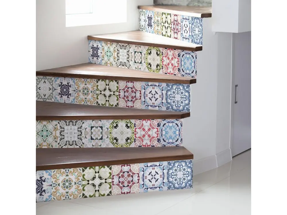 Stickers adhésifs escalier carrelages contremarche - MEDINA - 39x136.5cm