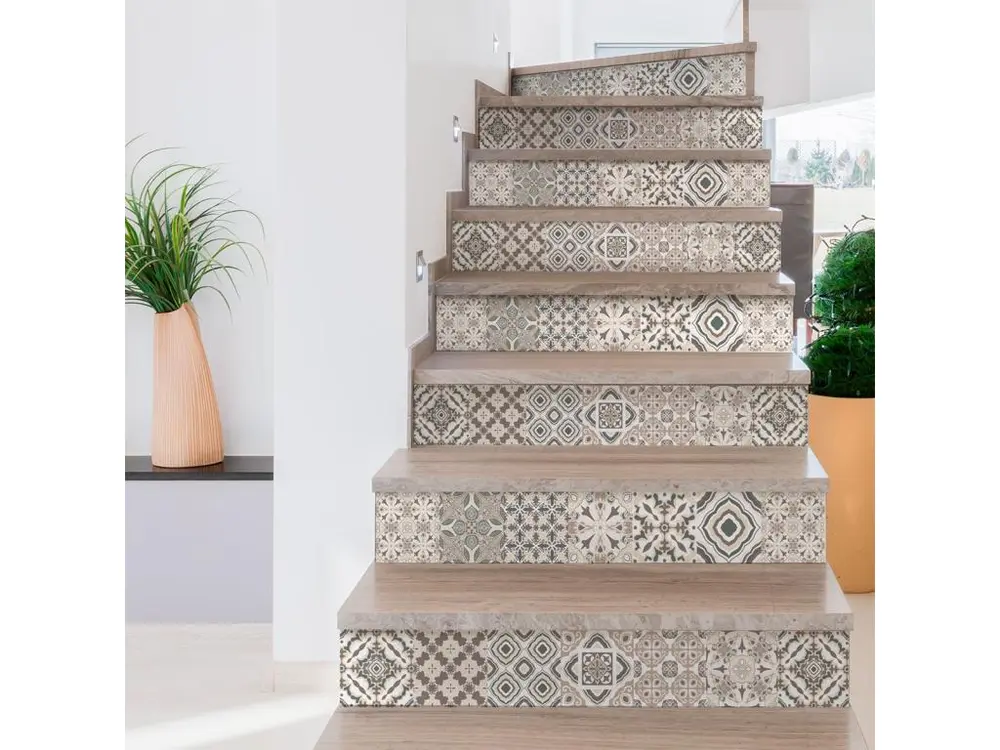 Stickers adhésifs escalier carrelages contremarche - LISA MARIE - 37x129.5cm