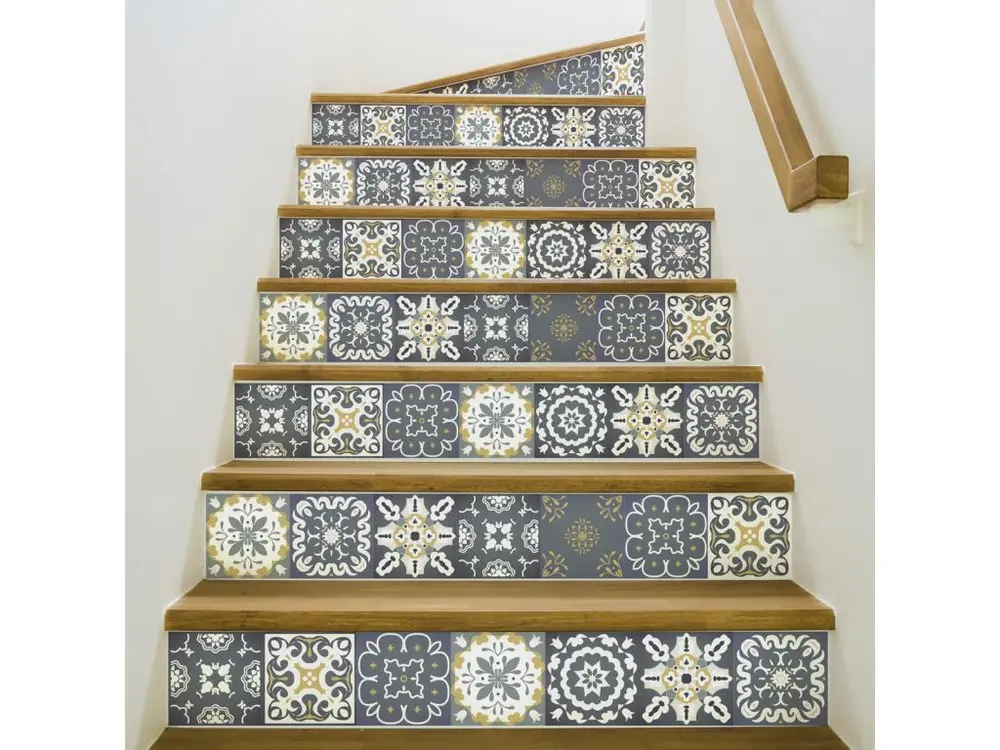 Stickers adhésifs escalier carrelages contremarche - OTELLO - 41x143.5cm