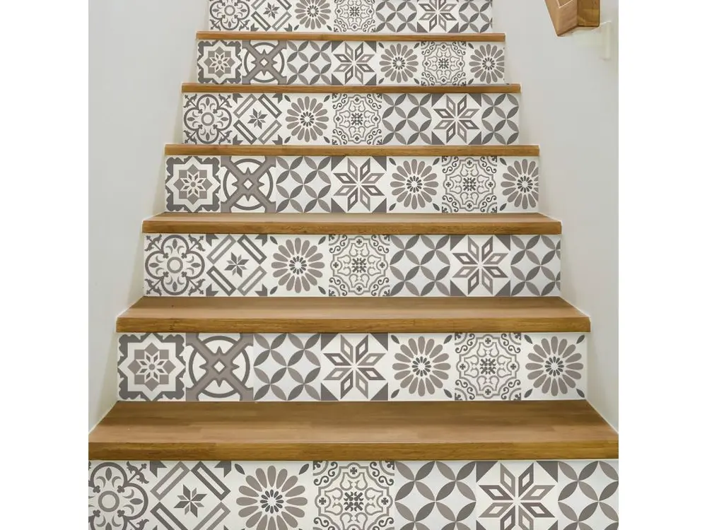 Stickers adhésifs escalier carrelages contremarche - CYNDIA - 33x115.5cm