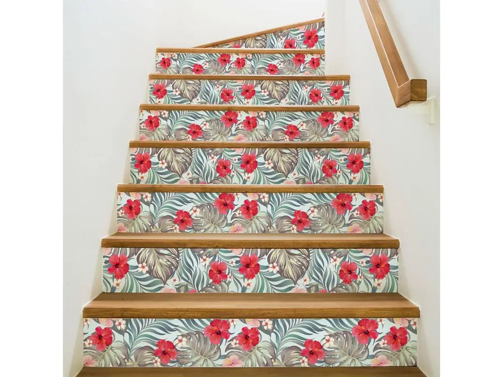 Stickers adhésifs escalier carrelages contremarche - TROPICAL GOLFITO - 35x122.5cm