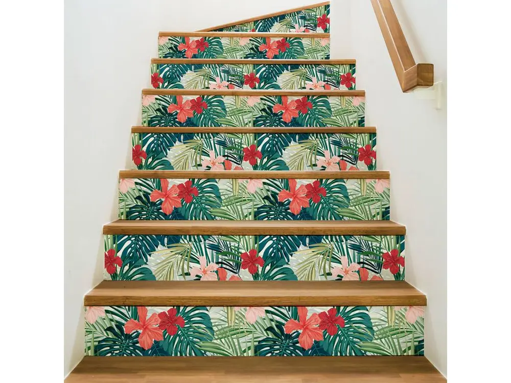 Stickers adhésifs escalier carrelages contremarche - TROPICAL HAWI - 38x133cm