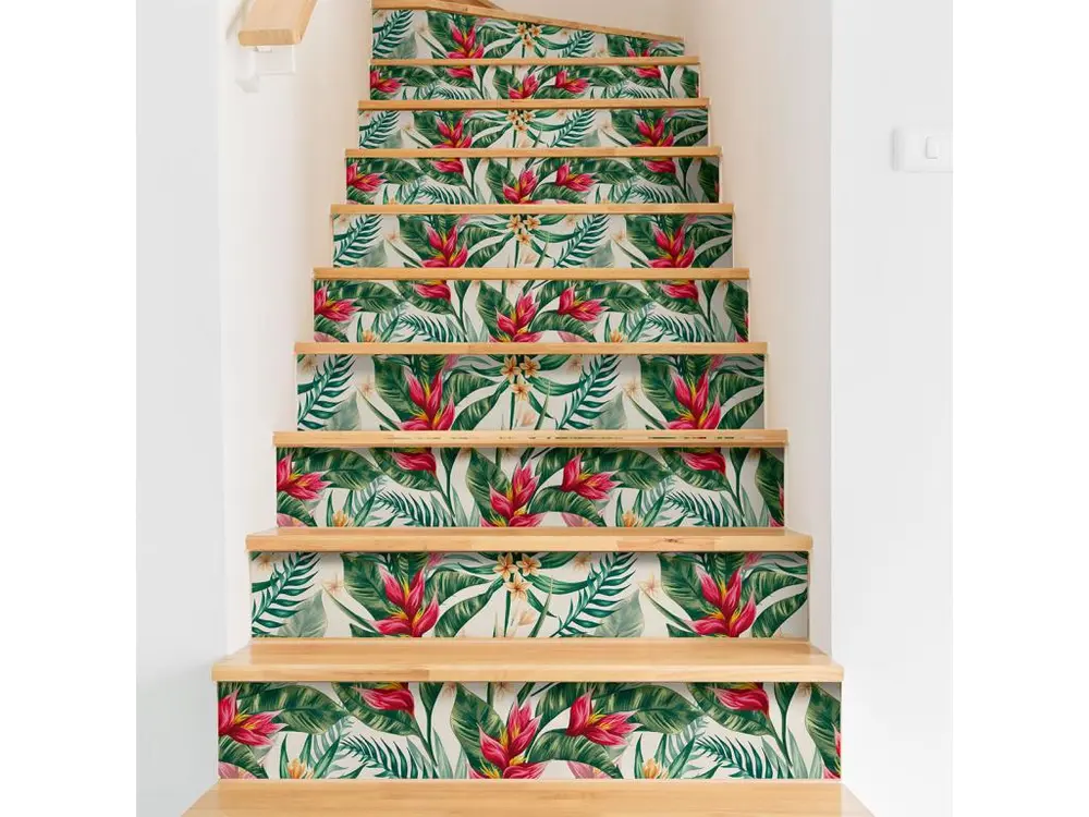 Stickers adhésifs escalier carrelages contremarche - TROPICALE SANTA BRIGIDA - 36x126cm