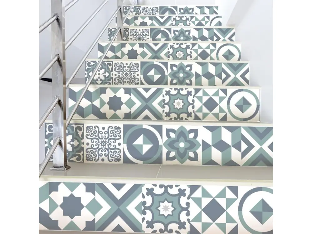 Stickers adhésifs escalier carrelages contremarche - IVIAH - 37x129.5cm