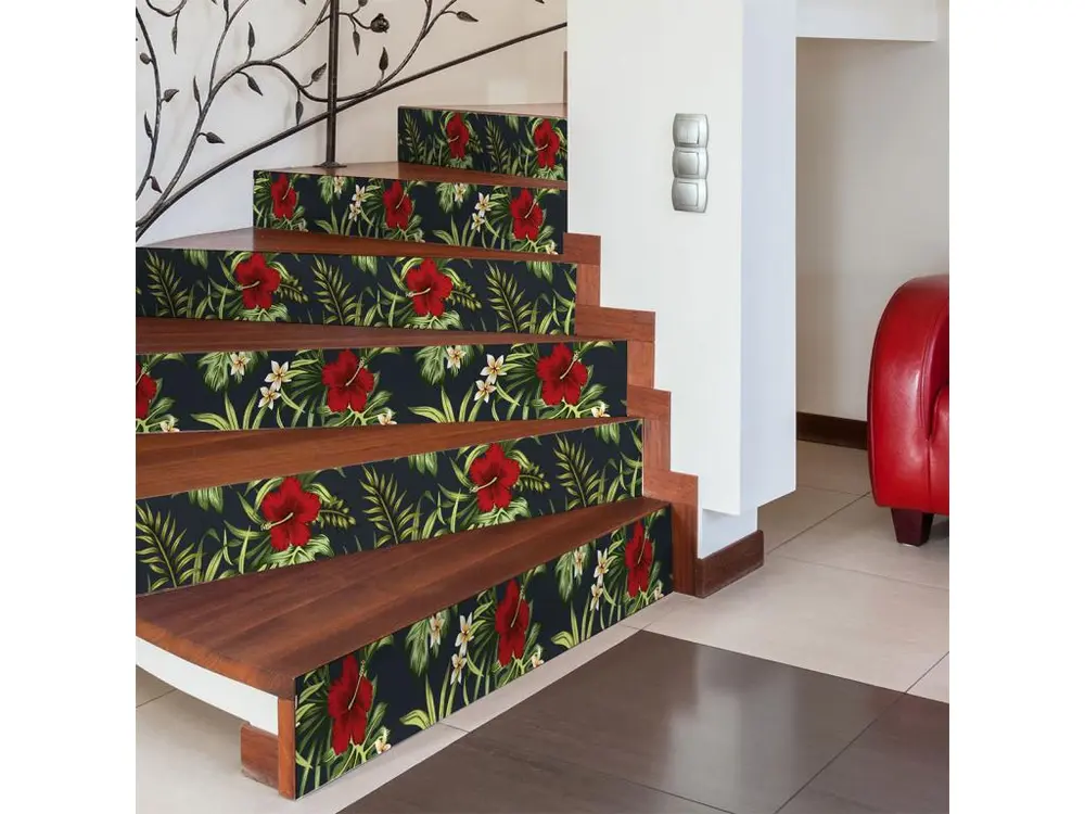 Stickers adhésifs escalier carrelages contremarche - TROPICAL RIBERALTA - 26x90cm