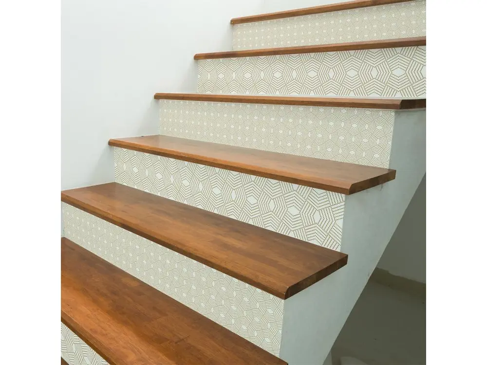 Stickers adhésifs escalier carrelages | Sticker Autocollant contremarche Carreaux de ciment carrelages adhésif - ULLA - 38x133cm