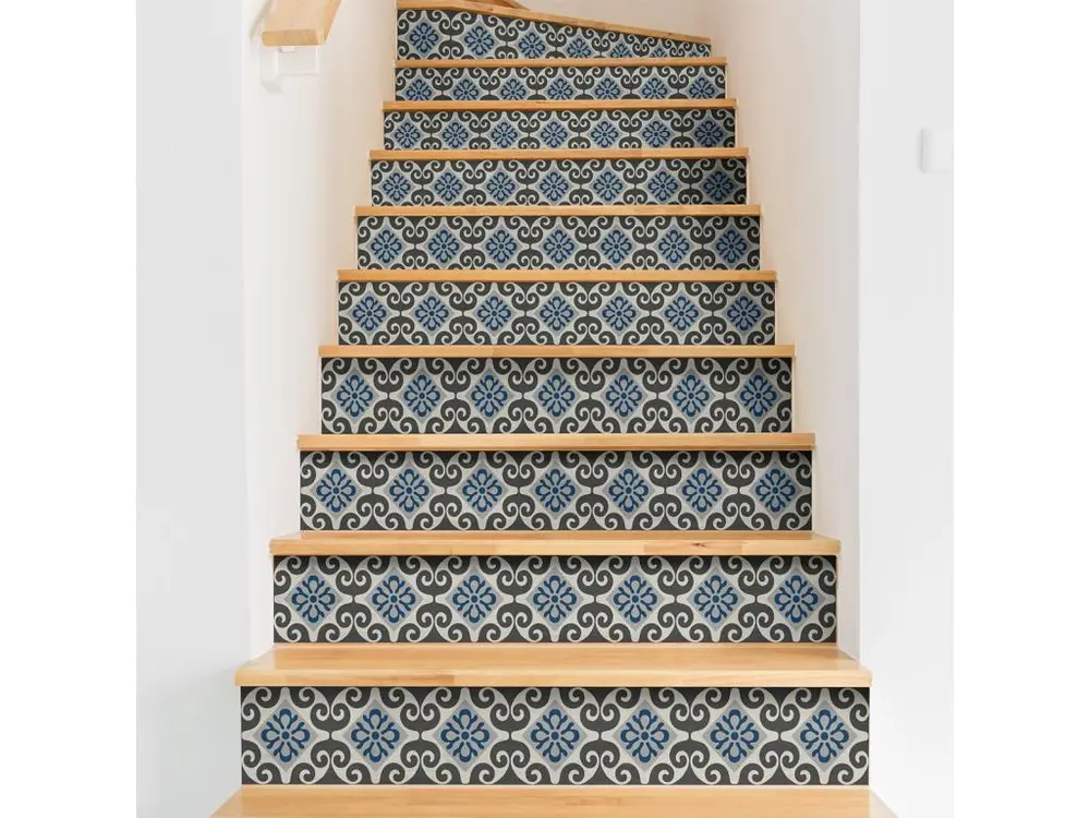 Stickers adhésifs escalier carrelages contremarche - FRANCESCA - 37x129.5cm