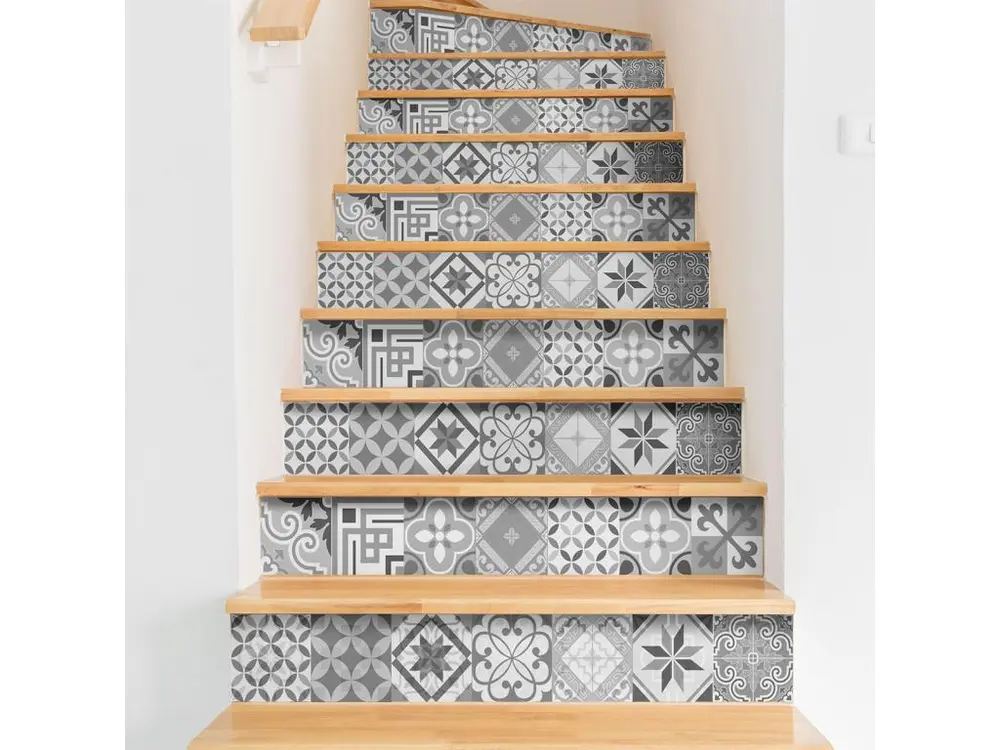 Stickers adhésifs escalier carrelages contremarche - MICALINA - 39x136.5cm