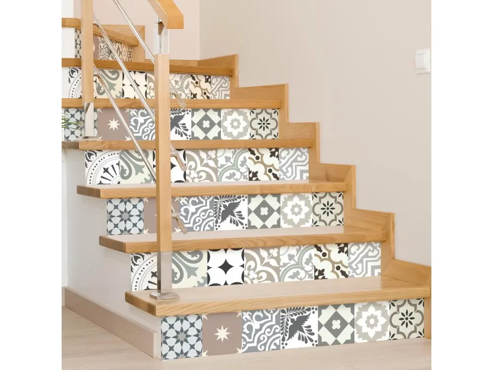 Stickers adhésifs escalier carrelages contremarche - HEDIANA - 37x129.5cm