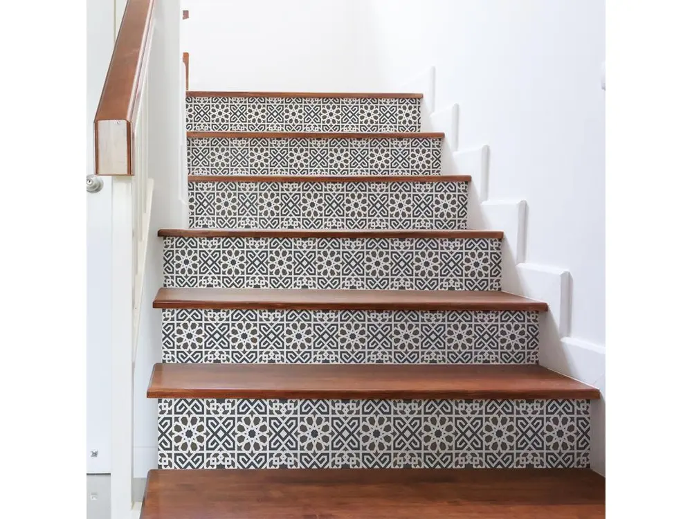 Stickers adhésifs escalier carrelages contremarche - LESIA - 35x122.5cm