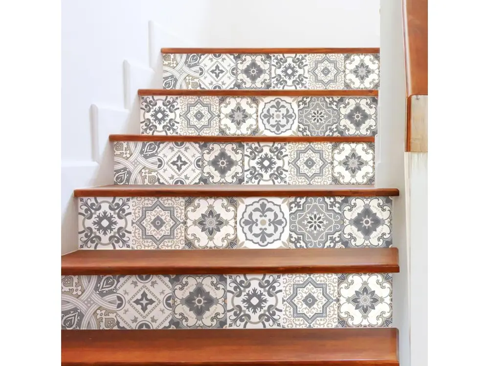 Stickers adhésifs escalier carrelages contremarche - CARENZA - 39x136.5cm