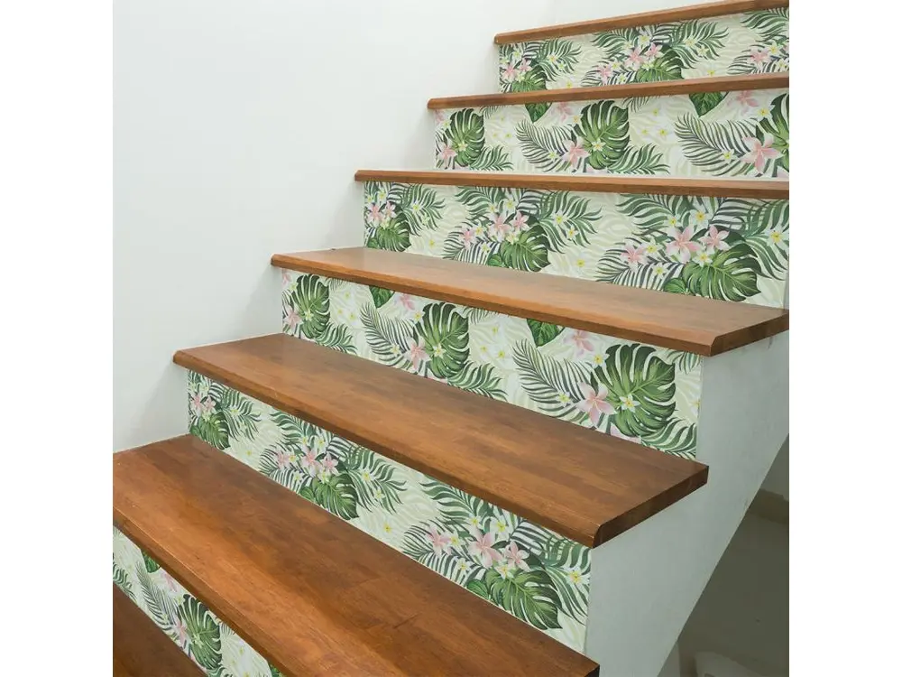 Stickers adhésifs escalier carrelages contremarche - TROPICAL BERMEJO - 26x90cm