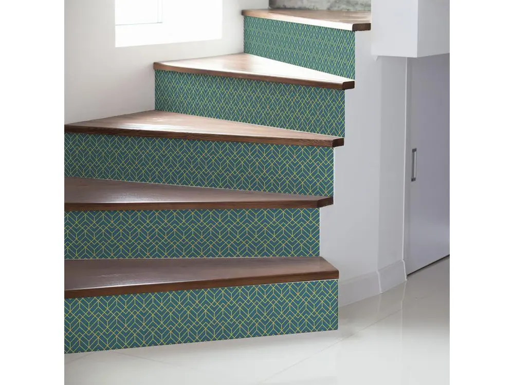 Stickers adhésifs escalier carrelages | Sticker Autocollant contremarche Carreaux de ciment carrelages adhésif - APSEL - 40x140cm