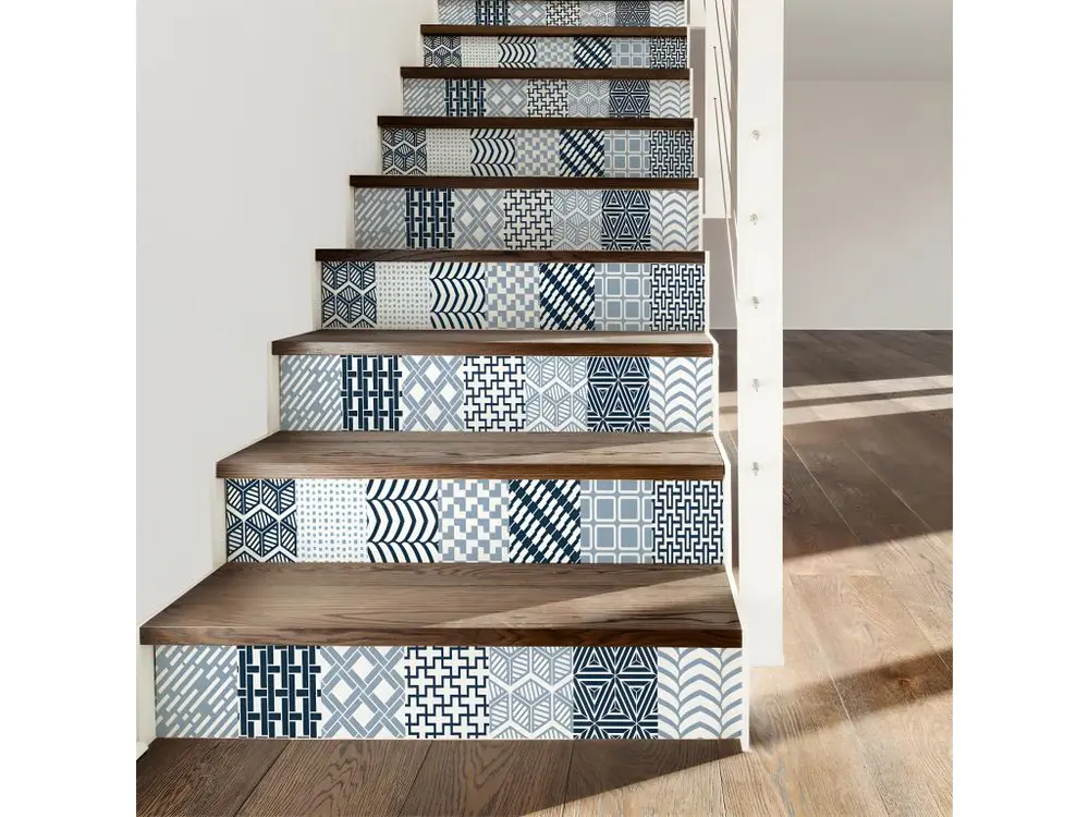 Stickers adhésifs escalier carrelages contremarche - DELLINGER - 32x112cm